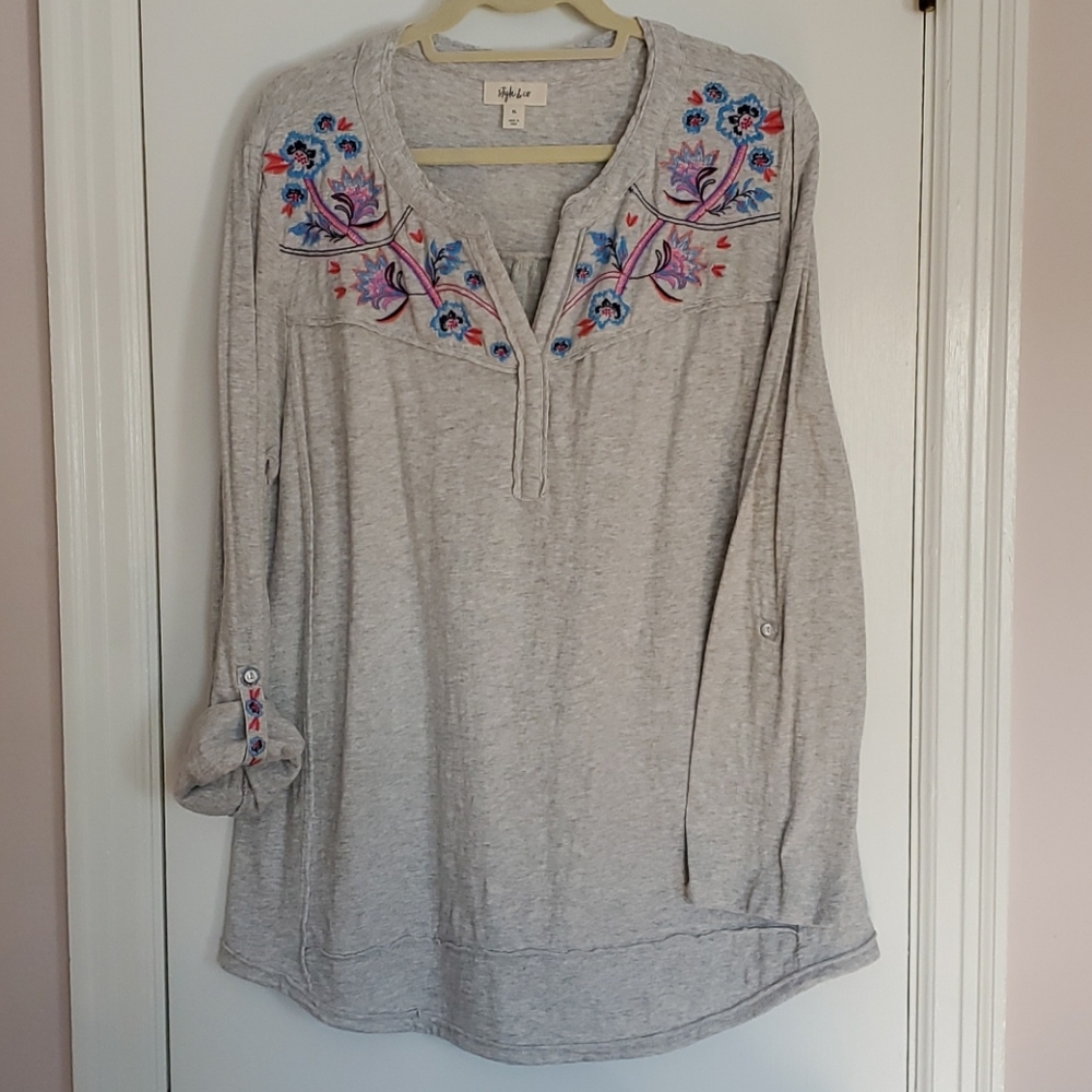Women's Style & Co Embroidered Top